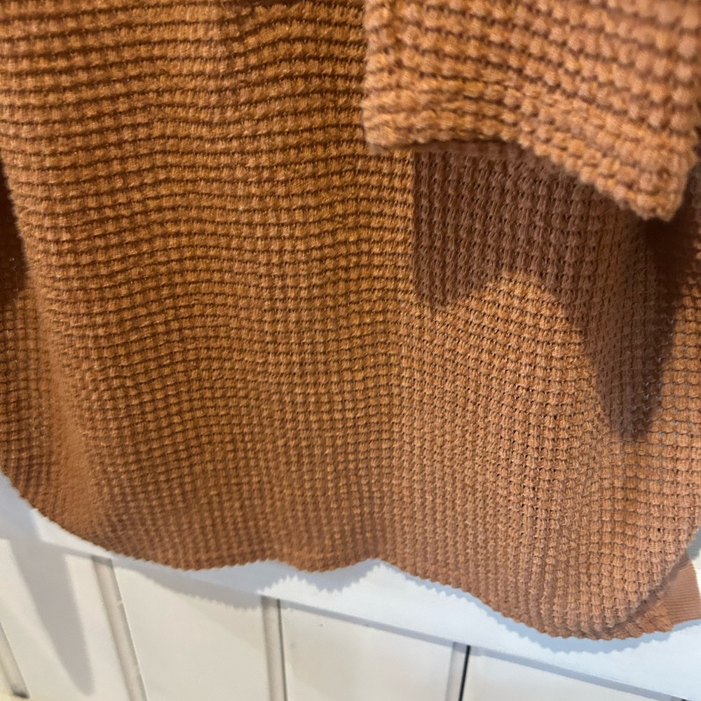 143 Story Orange Waffle Knit Top - Picture 5 of 10